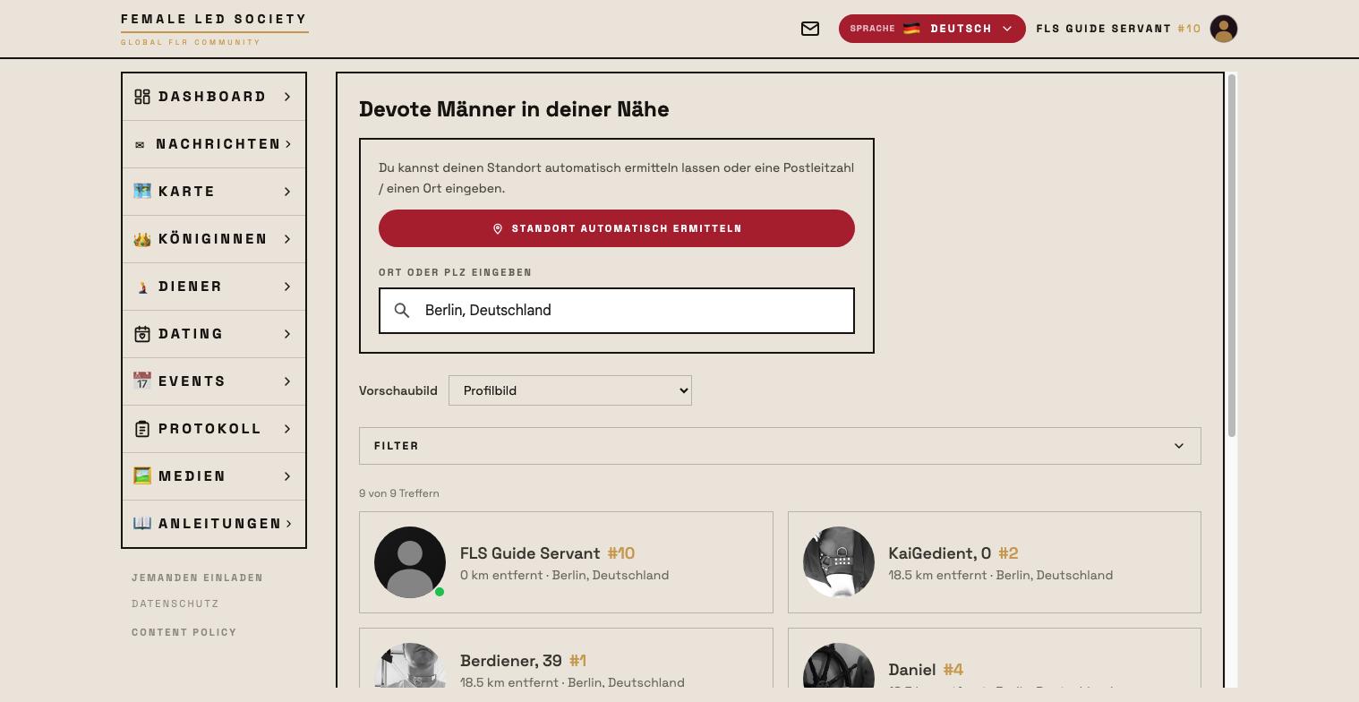 Liste devoter Männer in deiner Nähe