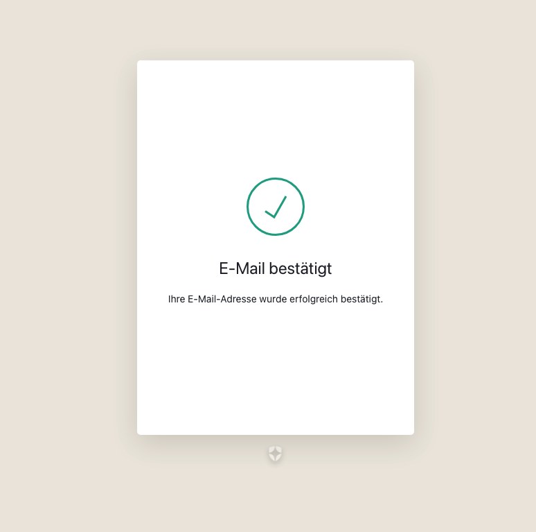 Bestätigte E-Mail-Adresse